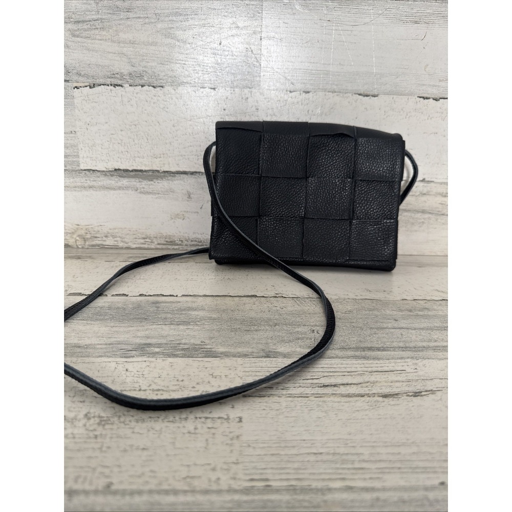 Genuine Leather Crossbody Veneta Quilted Black Borse‎ Pelle Italy